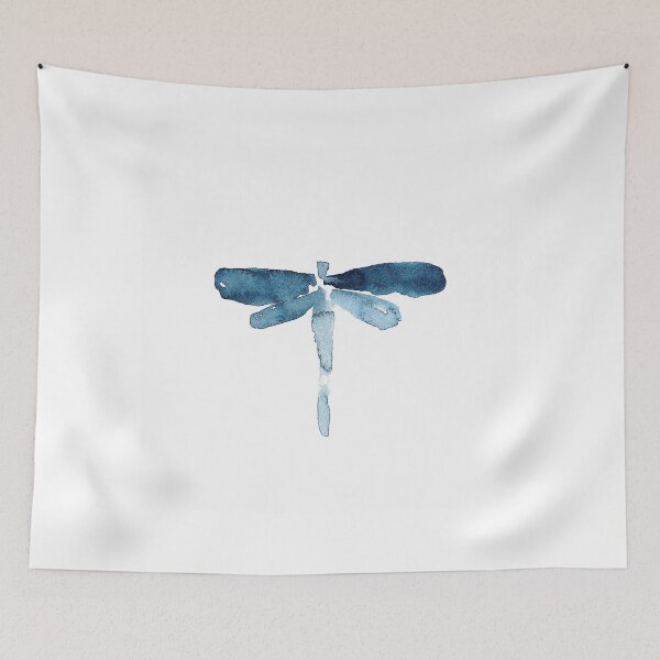 Artikelvorschau, Libelle, Aquarell, blau, limitierter Farbdruck entworfen und verkauft von RoskoshStyle.