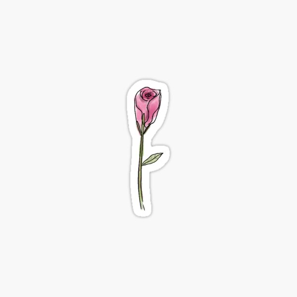 Pink Rosebud Design Sticker