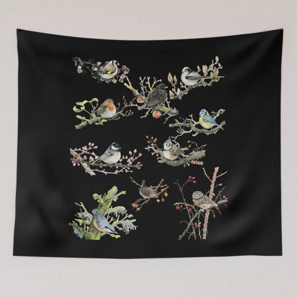 Item preview, Blue tit, blackbird, sparrow, robin, eagle owl, owl, owl, titmouse designed and sold by Ivyart24.