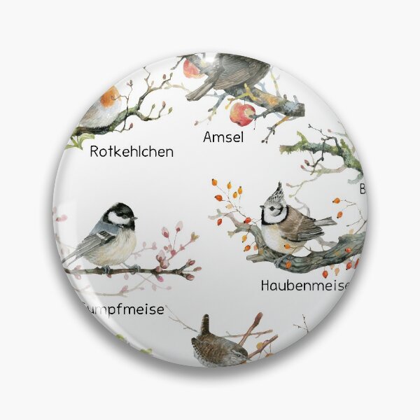 Item preview, Robins, titmouse, garden birds, nature, watercolor, titmouse, sparrow, eagle owl, owl, nature lover, camping, biologist, gardening friend designed and sold by Ivyart24.