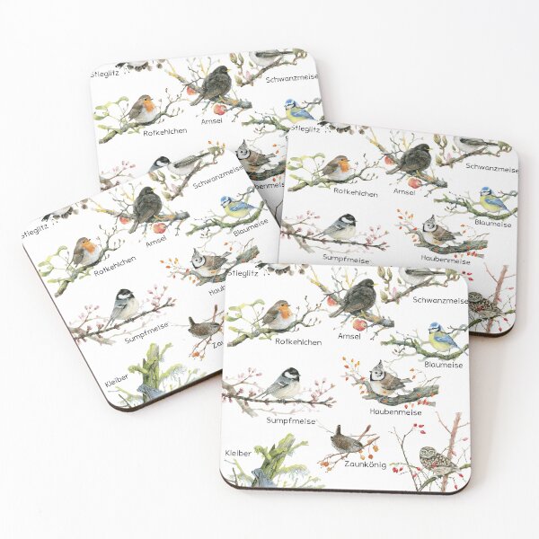 Item preview, Robins, titmouse, garden birds, nature, watercolor, titmouse, sparrow, eagle owl, owl, nature lover, camping, biologist, gardening friend designed and sold by Ivyart24.