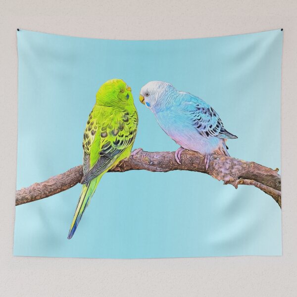 Item preview, Cute budgie couple designed and sold by MarionsArt.