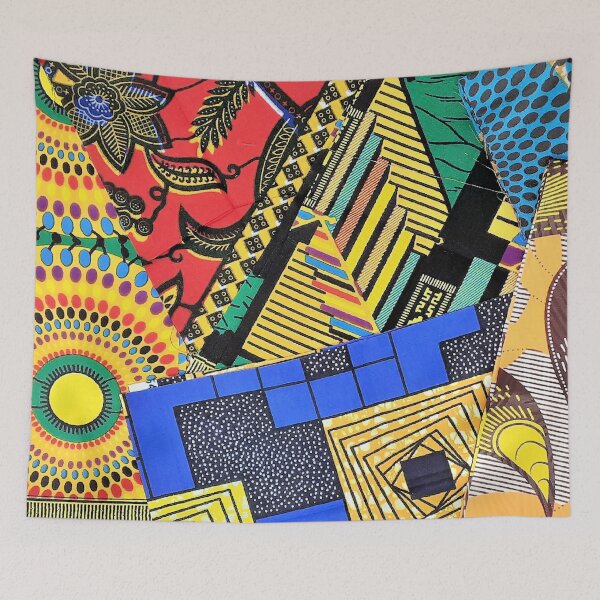 Item preview, African Fabric Patchwork Collage Art Patterns [#248] designed and sold by AfriStyleUK.