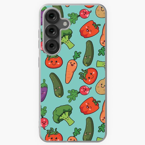Vista previa del artículo con la obra «Patrón verde de verduras felices», diseñado y vendido por keeleypost.