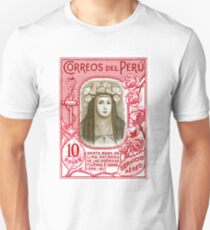 1936 Peru Saint Rose of Lima Postage Stamp Slim Fit T-Shirt