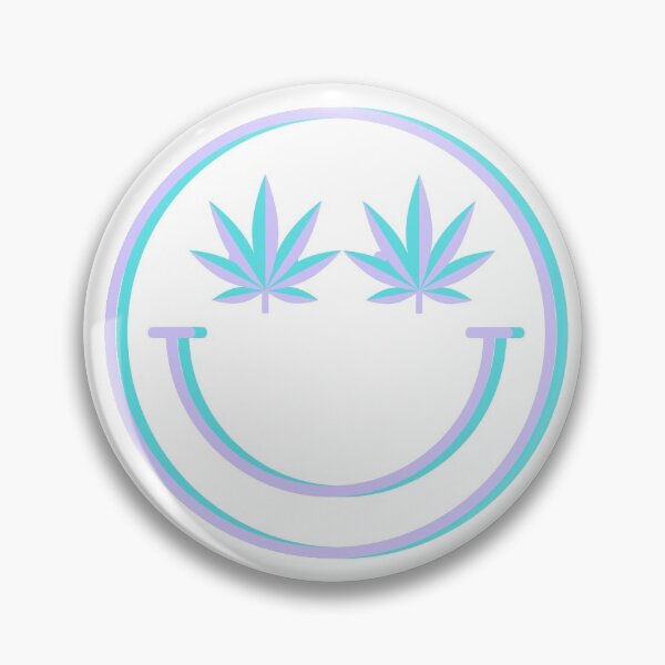 Item preview, smiley cannabis face -purple/blue glitch designed and sold by smokelikeagirl.