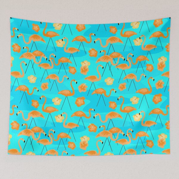 Item preview, Orange Flamingoes  designed and sold by Cammi Friederichs.