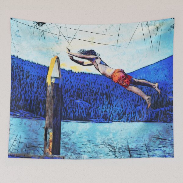 Item preview, Pier Jumping - Lake Diving Fun designed and sold by NaturePrints.