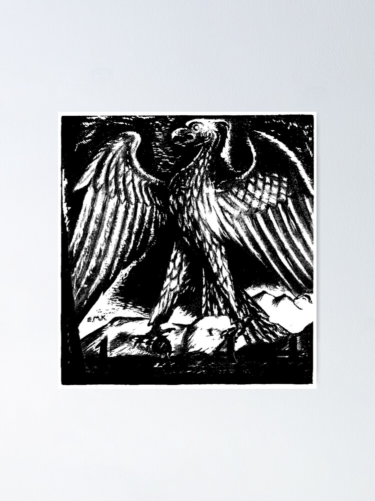 Gothic Black Eagle Aigle Royal Wall Art Poster Grand Format A0 Large Print