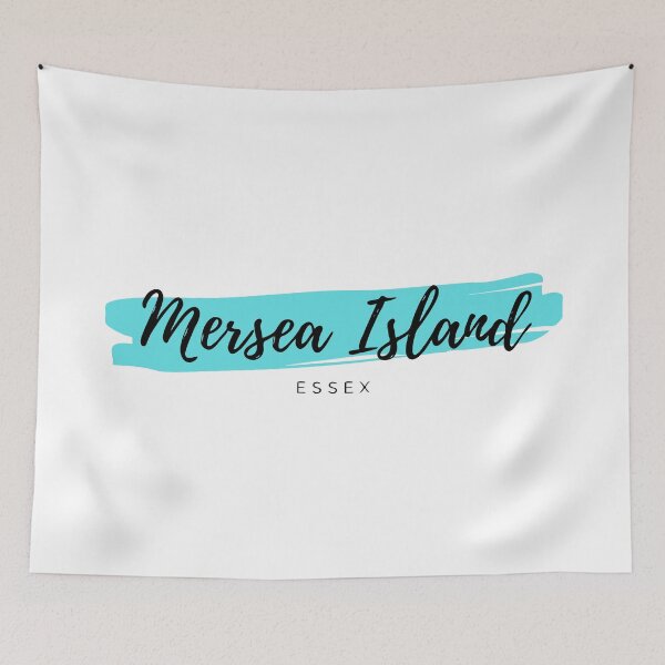 Item preview, Mersea Island Essex England - United Kingdom Britain - Turquoise Blue Minimalistic Seaside Resort Design designed and sold by Vintage-TM.