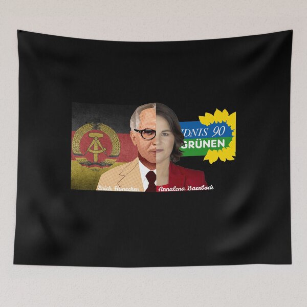 Item preview, Baerbock Greens vs. Honecker GDR half portrait designed and sold by Oberlaender.