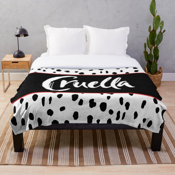 Cruella de Vil with dalmation spots Throw Blanket