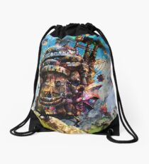 howl's moving castle Drawstring Bag