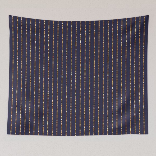 Item preview, Printed image of golden sequins - vertical stripes on navy background designed and sold by JaReVa.