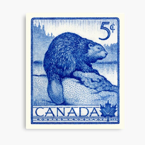 Item preview, Vintage 1954 Canada Beaver Postage Stamp designed and sold by retrographics.