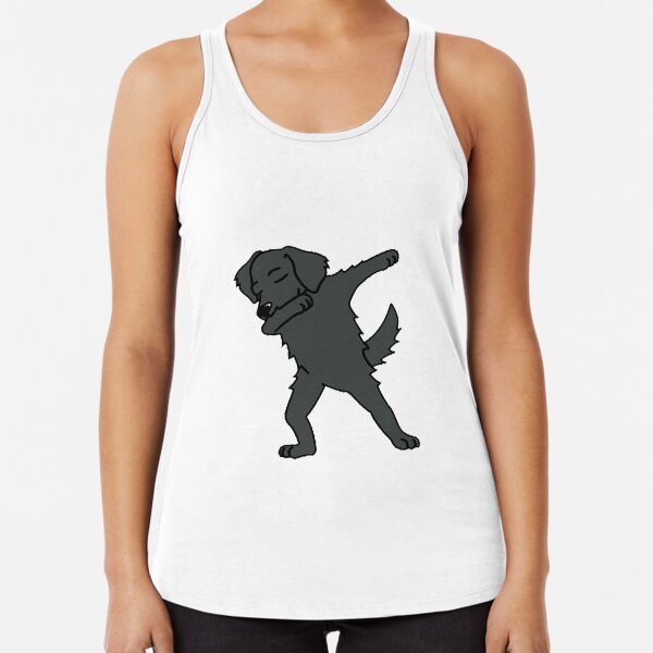 Dabbing flat coated retriever -cute gift cflat coated retriever for mom,dad,women and men Racerback Tank Top