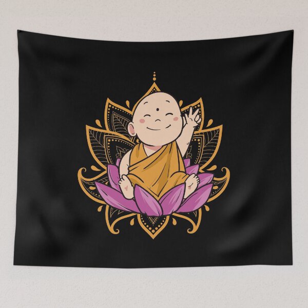 Item preview, Spiritual Lotus Flower meditation Buddha Kid designed and sold by FalkDania.