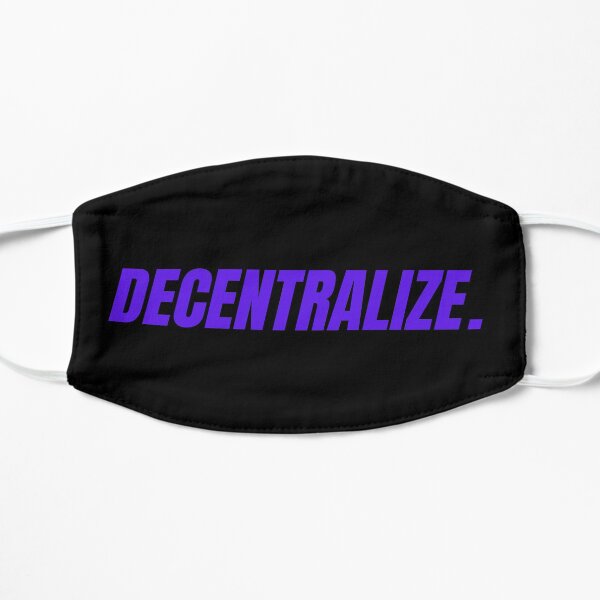 Slogan crypto DECENTRALIZE en violet Masque sans plis