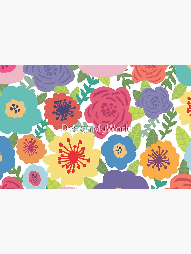 Aperçu 2 sur 2. Skin adhésive d'ordinateur avec l'œuvre Fleurs joyeuses créée et vendue par DesignMyWorld.