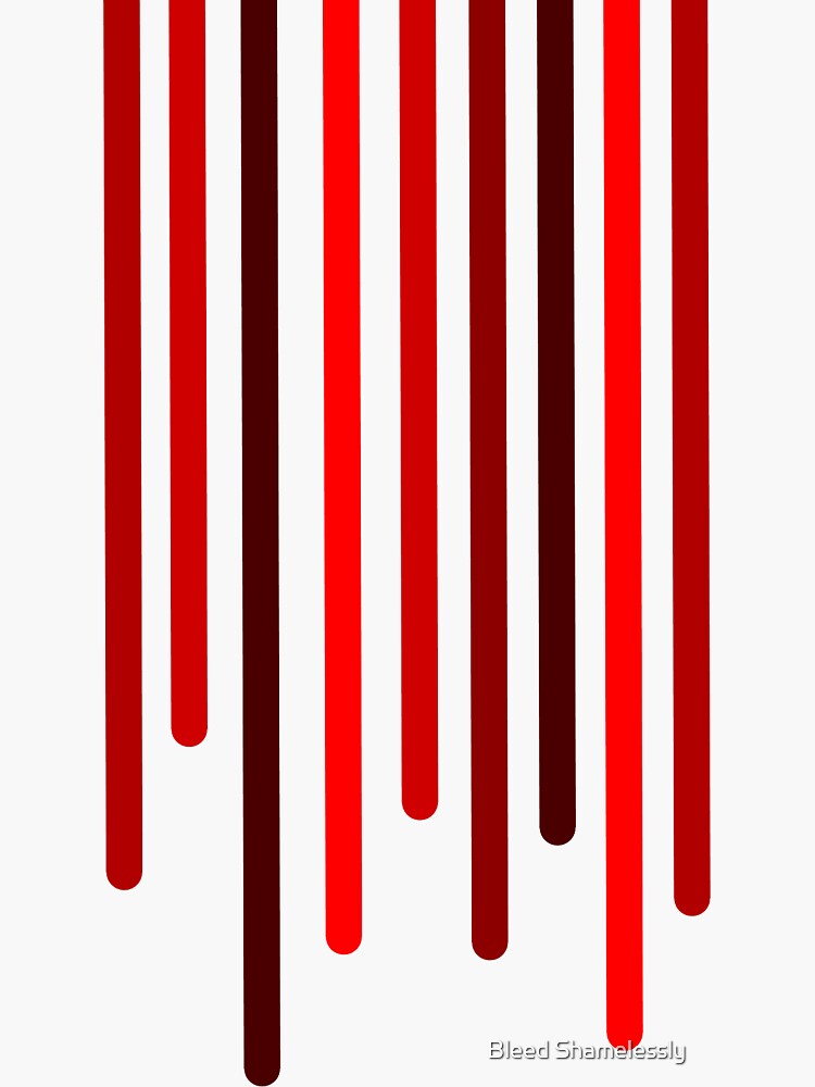 Thumbnail 3 of 3, Sticker, Shades of Red Drip Look designed and sold by BleedShameless.