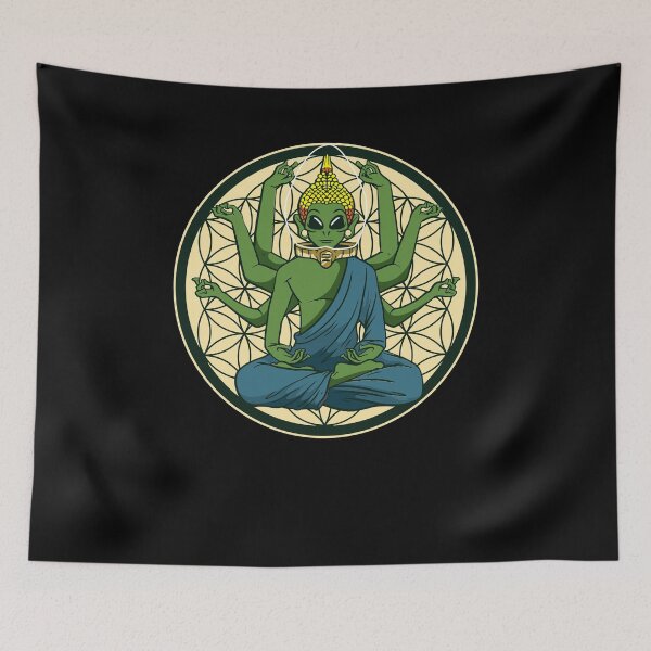 Item preview, Spiritual Flower of life meditation Alien Buddha designed and sold by FalkDania.