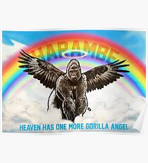 Harambe - Heaven has another Gorilla Angel Poster