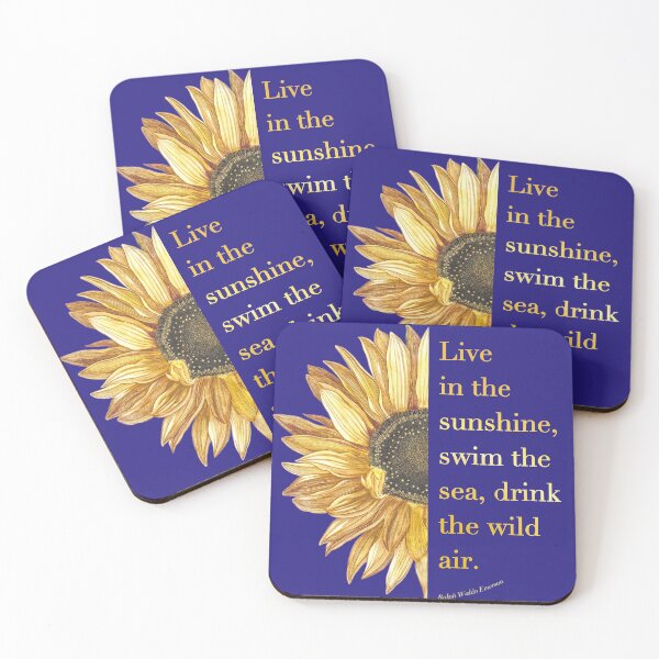 Item preview, Summer Sunflower Typography & Emerson Quote designed and sold by Happy Puppy Print On Demand.