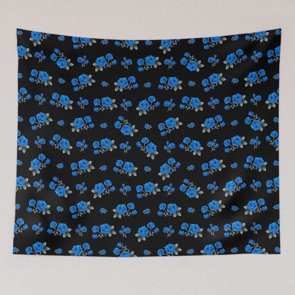 Item preview, Blue Roses with monochromatic leaves designed and sold by Ribeiro Design.