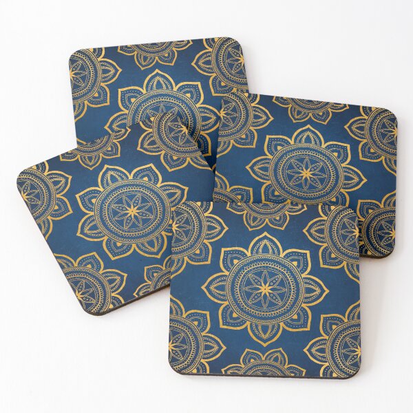 Item preview, Blue and Gold Mandala Pattern designed and sold by paperweight-art.