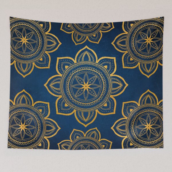 Item preview, Blue and Gold Mandala Pattern designed and sold by paperweight-art.