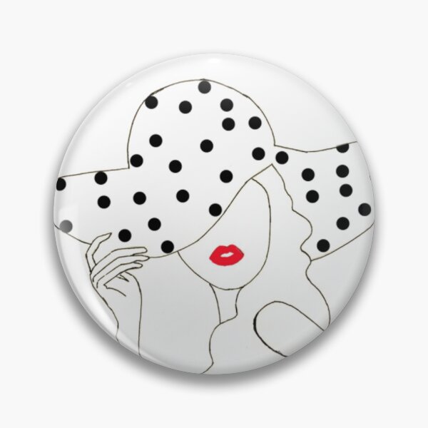 Item preview, fancy lady with dotted hat and red lipstick  designed and sold by Tauruseagull.