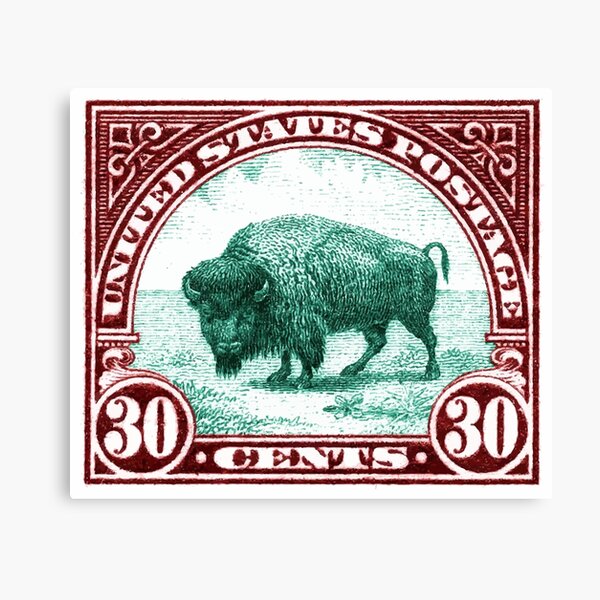 Antique 1923 U.S. American Buffalo Postage Stamp Canvas Print