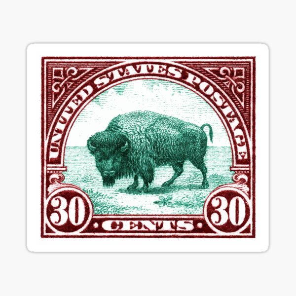 Item preview, Antique 1923 U.S. American Buffalo Postage Stamp designed and sold by retrographics.