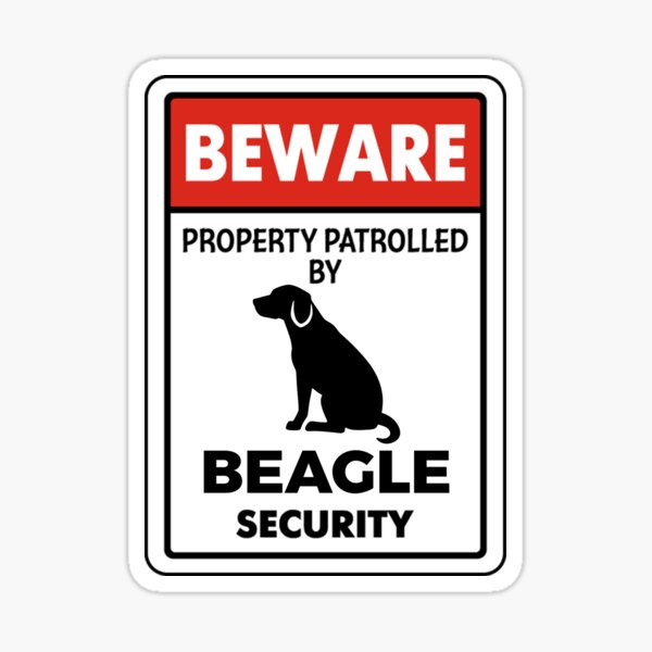 Warning Labrador On Guard Aluminum Dog Sign and Sticker 