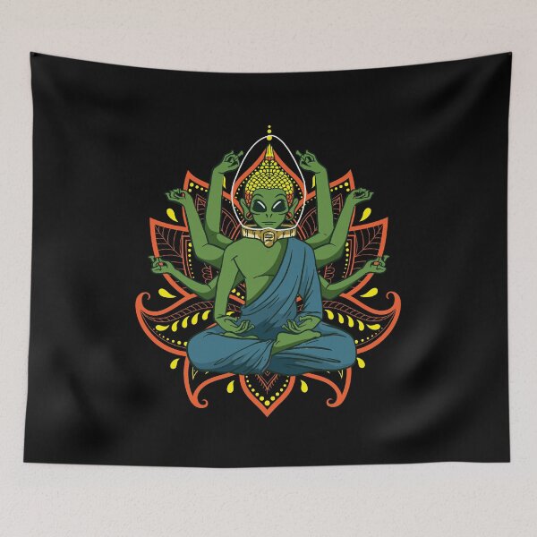 Item preview, Spiritual Lotus Flower meditation Alien Buddha designed and sold by FalkDania.