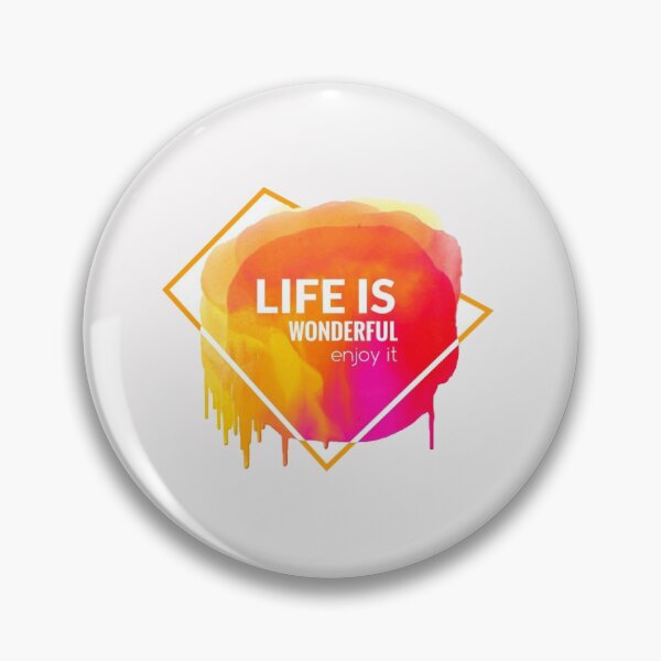 Item preview, Motivational Abstract Design Life Is Wonderful Enjoy It Red Orange Pink White designed and sold by WearWolfDesigns.