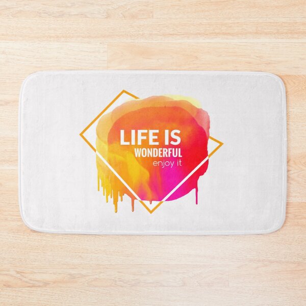 Item preview, Motivational Abstract Design Life Is Wonderful Enjoy It Red Orange Pink White designed and sold by WearWolfDesigns.