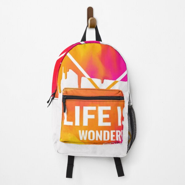 Item preview, Motivational Abstract Design Life Is Wonderful Enjoy It Red Orange Pink White designed and sold by WearWolfDesigns.