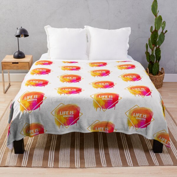 Item preview, Motivational Abstract Design Life Is Wonderful Enjoy It Red Orange Pink White designed and sold by WearWolfDesigns.
