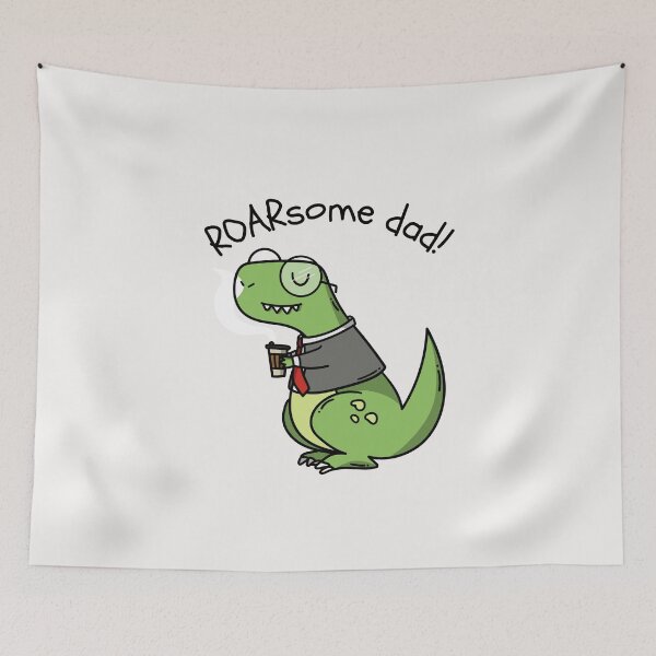 Item preview, ROARsome Dinosaur Dad with coffee. designed and sold by Evartdesign.
