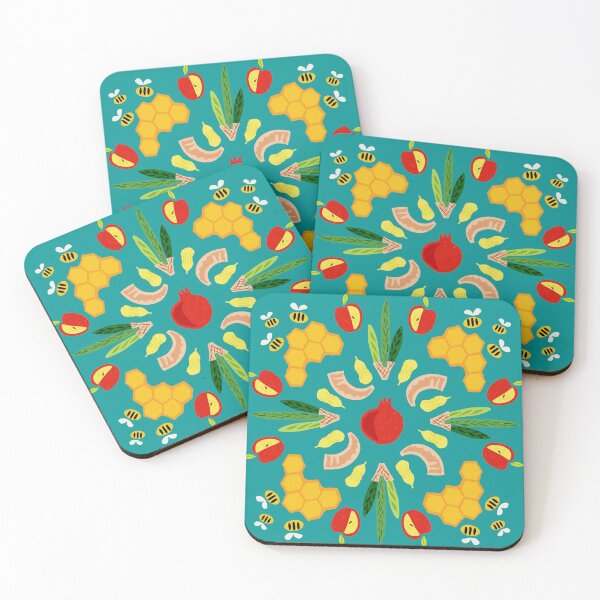 Item preview, Yomim Noraim - teal print designed and sold by TillaCrowne.
