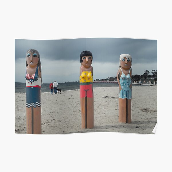 "Bollard statues in Geelong, Australia" Poster by nilsversemann Redbubble