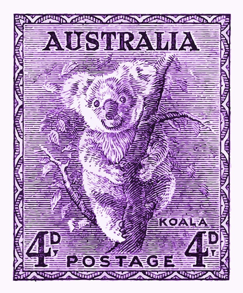 "Antique 1937 Australia Koala Postage Stamp" by retrographics Redbubble