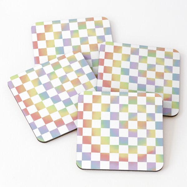 Item preview, checkered rainbow tie-dye designed and sold by azaleae.