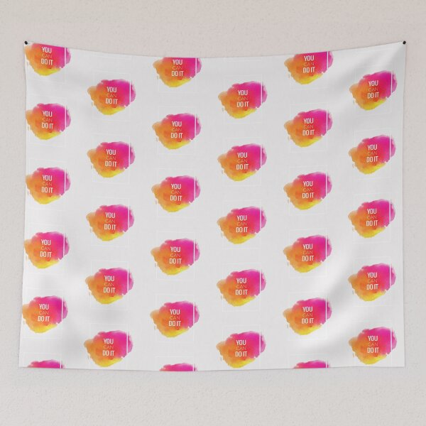Item preview, Motivational Abstract Design You Can Do It Red Orange Pink White designed and sold by WearWolfDesigns.