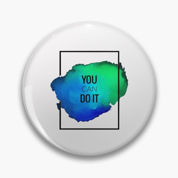 Item preview, Motivational Abstract Design You Can Do It Green Blue Black designed and sold by WearWolfDesigns.