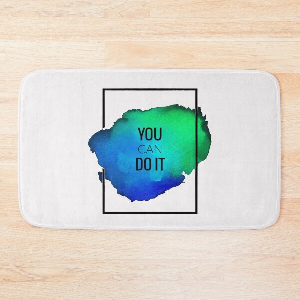 Item preview, Motivational Abstract Design You Can Do It Green Blue Black designed and sold by WearWolfDesigns.