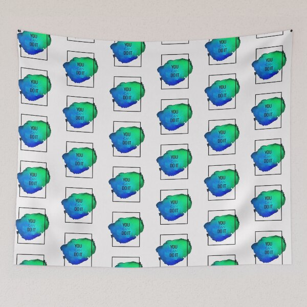 Item preview, Motivational Abstract Design You Can Do It Green Blue Black designed and sold by WearWolfDesigns.
