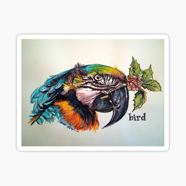 Christmas bird. Elizabeth Moore Golding© Sticker