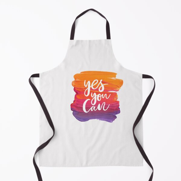 Item preview, Motivational Abstract Design Yes You Can White Hand Written with Purple Red Orange Paint Brush Strokes designed and sold by WearWolfDesigns.